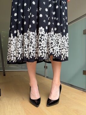 Steve Madden "Evelyn" Black Patent-Leather Pointed-Toe High-Heels 8-8.5